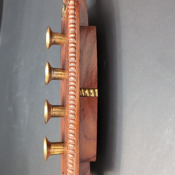 Vintage Kairali Mid-century Boho Wooden/Brass Gondola Boat Candle Holder. - Picture 5 of 11